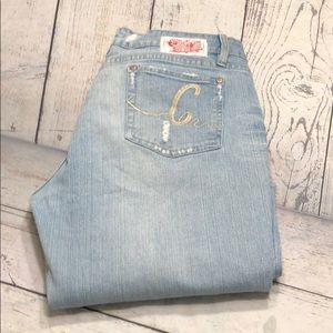 Distressed Blue Jeans